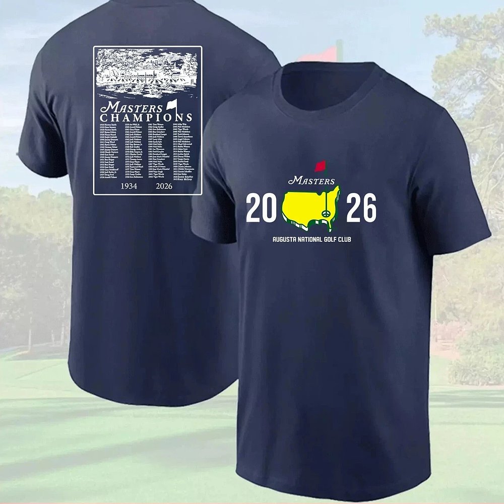2026 Masters Golf Tournament Fan Augusta Style Championship T-Shirt - Navy