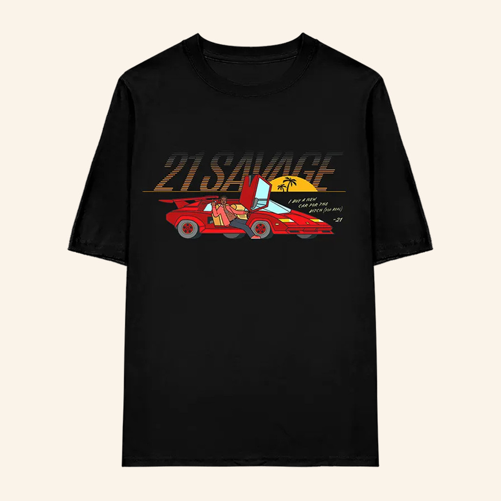 21 Savage Merch ISSA New Car T-Shirt For Rapper Fans 