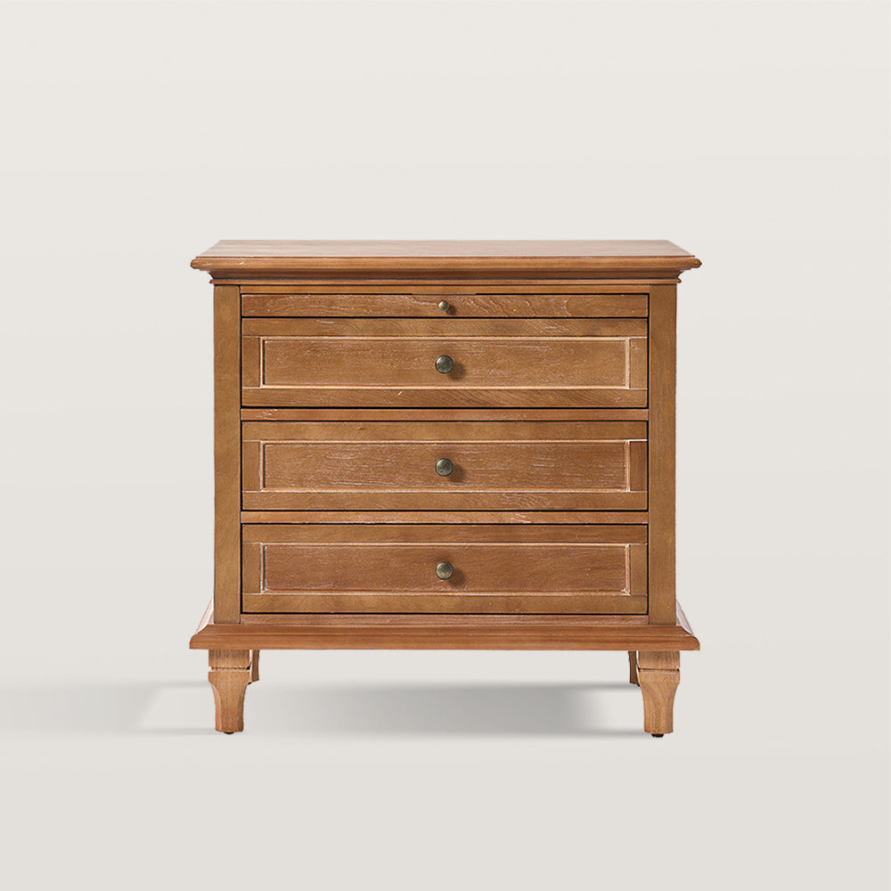 3-Drawer Nightstand Cabinet with Built-In Charge Station