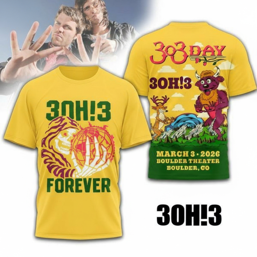 3OH!3 303 Day Three Oh Three Boulder Theater 2026 Show T-Shirt 3OH!3 Merch Best Gift For Music Fans