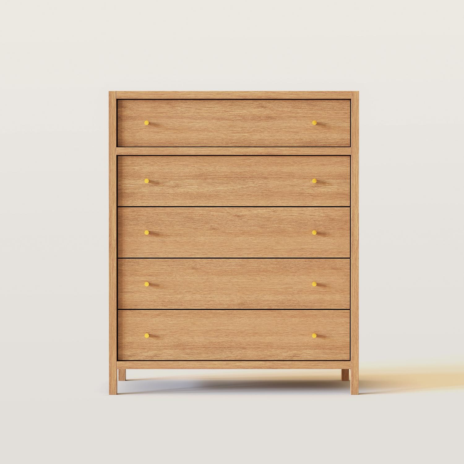 42in Mid-Century Wood Dresser Chest of Drawers