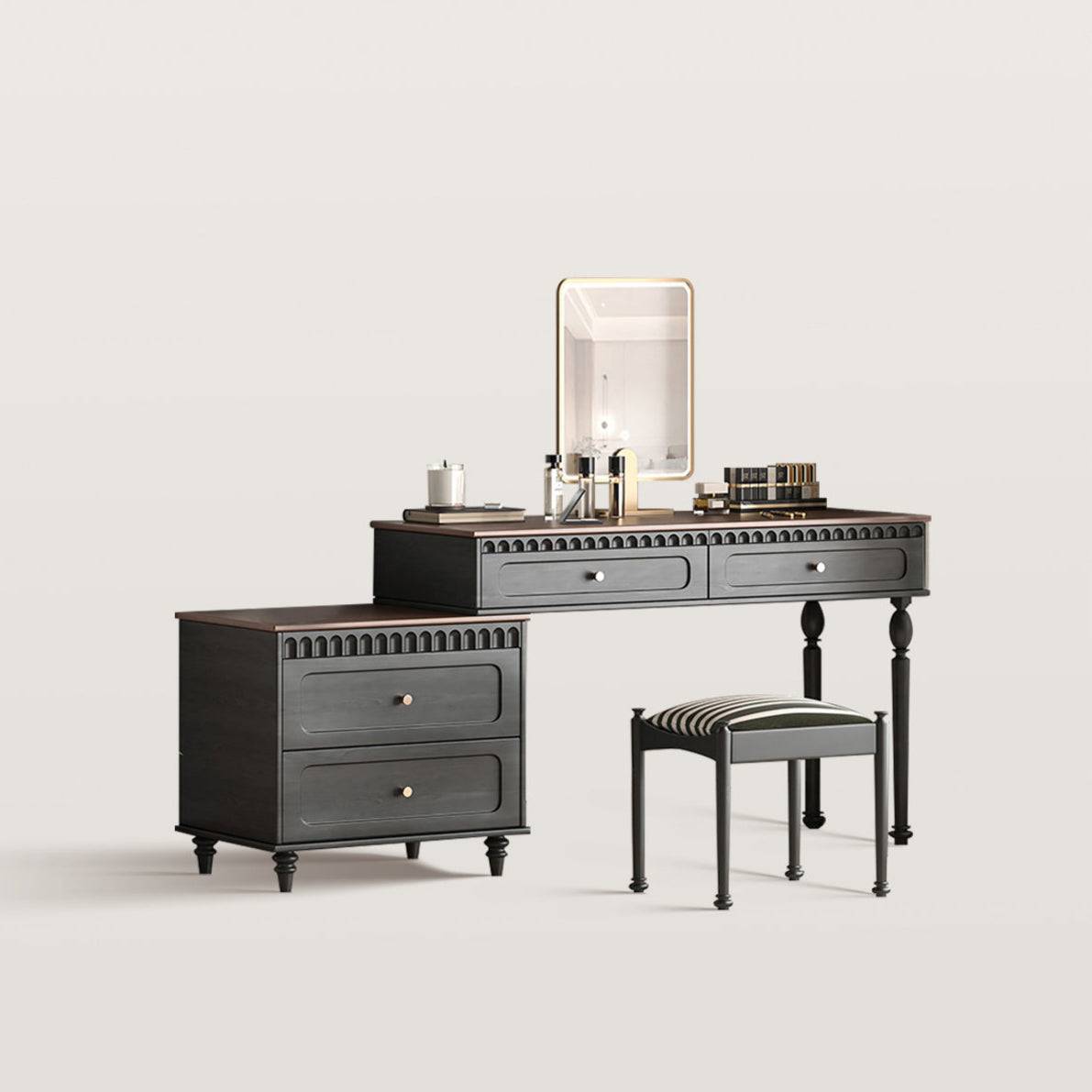 62in Modern Makeup Vanity with Rectangular Mirror