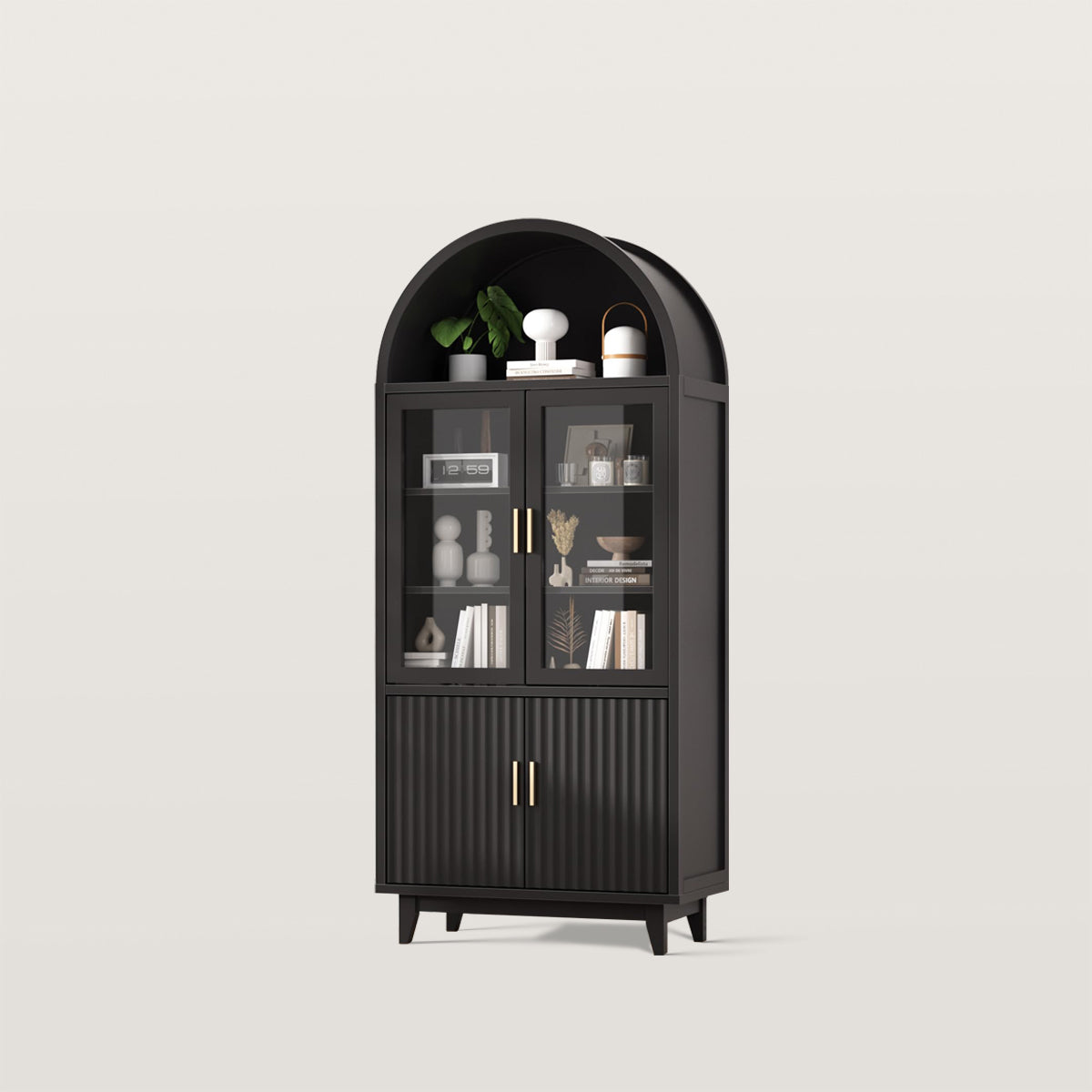 70.8" Tall Arched Storage Cabinet with Adjustable Shelves