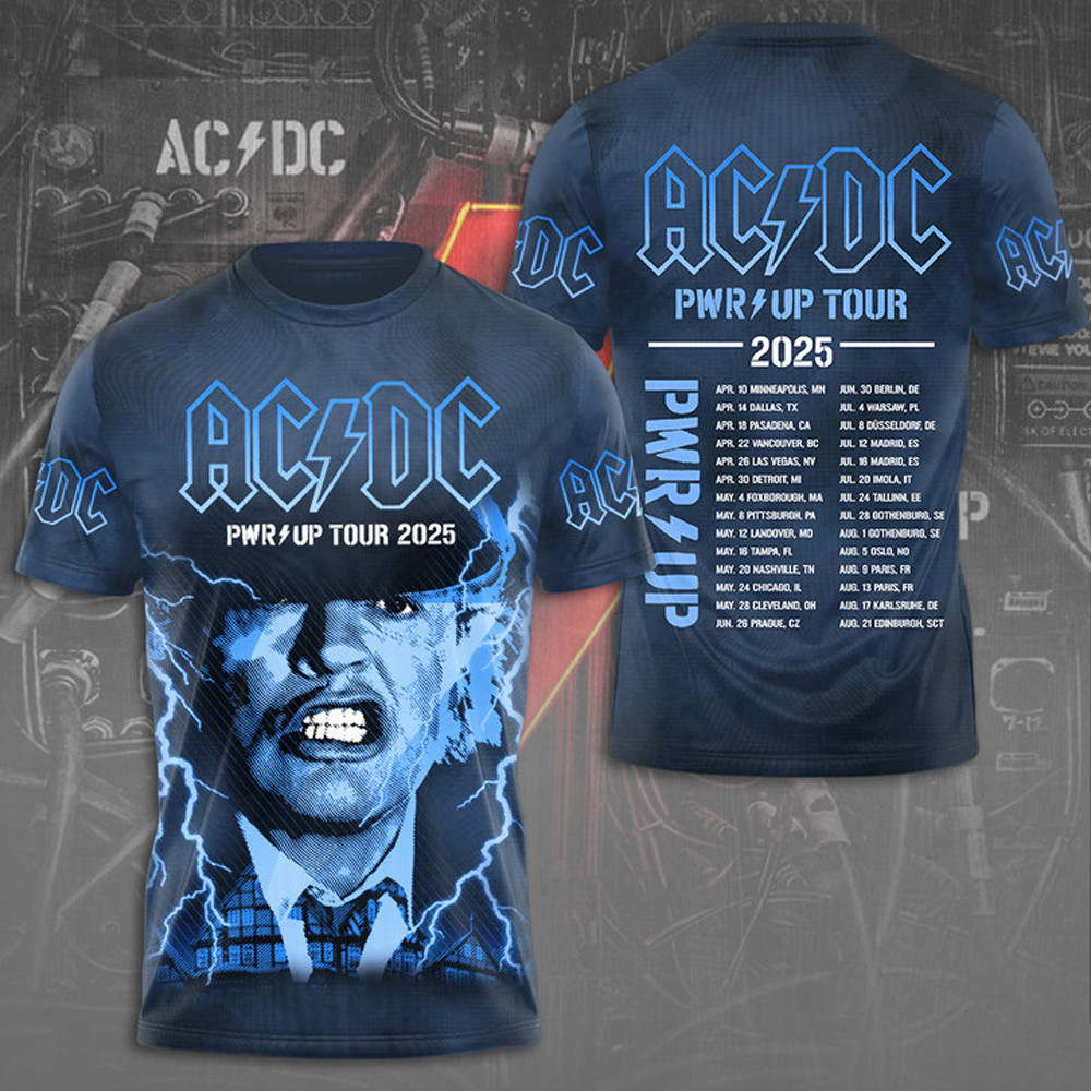AC DC Pwr Up Tour 2025 T-Shirt ACDC Band Rock Band Fans Gifts