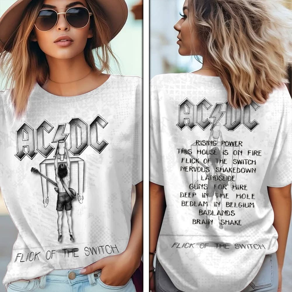 ACDC Flick Of The Switch T-Shirt Women's ACDC Tour Best Gift For Rock Fans