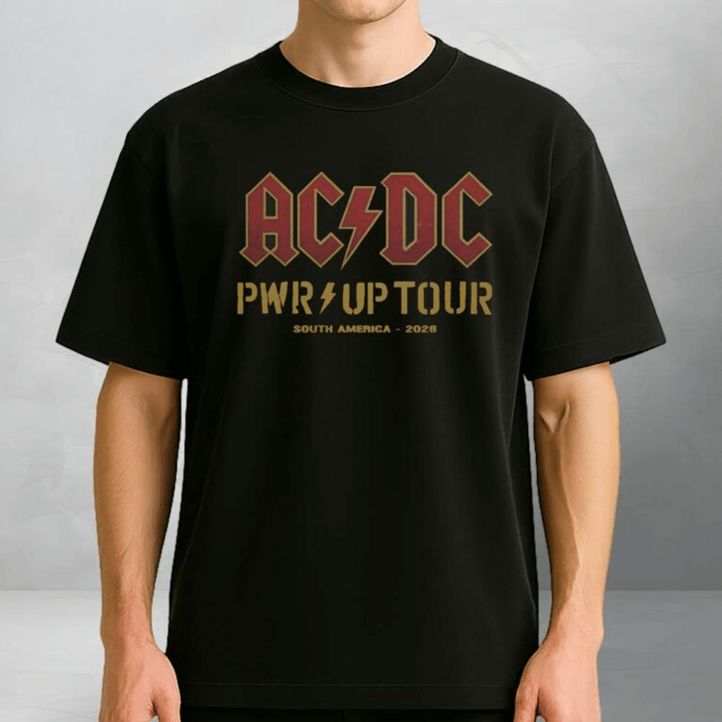 ACDC PWR UP Tour South America 2026-2028 Classic Logo Typography Design ...