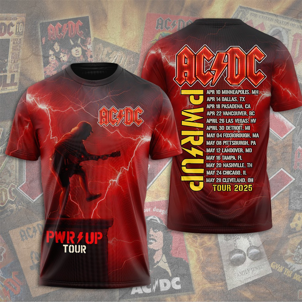 ACDC Power Up Tour 2025 Shirt Tour Merch Clothing Best Gift For Rock Fans