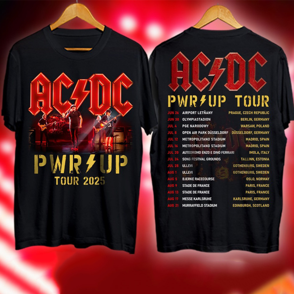 AC'DC Pwr Up Europe Tour Tour 2025 T-Shirt AC'DC Power Up Europe Tour Merch Best Fan Gifts