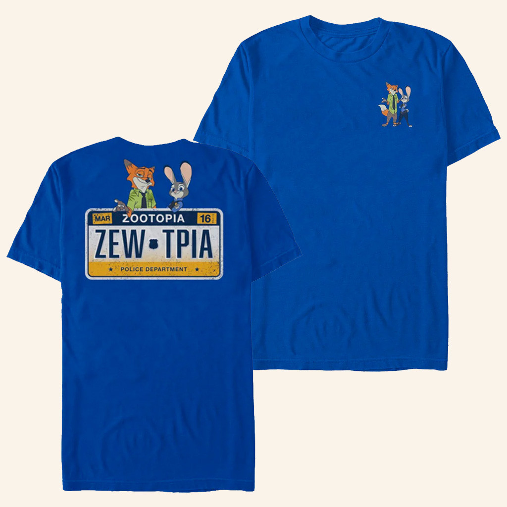 AMC Theatres Merch Zootopia 2 T-Shirt License Plate Shirt For Son