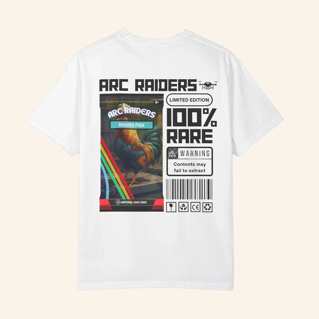 ARC Raiders Merch Rooster With Cowboy Hat 100 Rare White T-Shirt For Gamers
