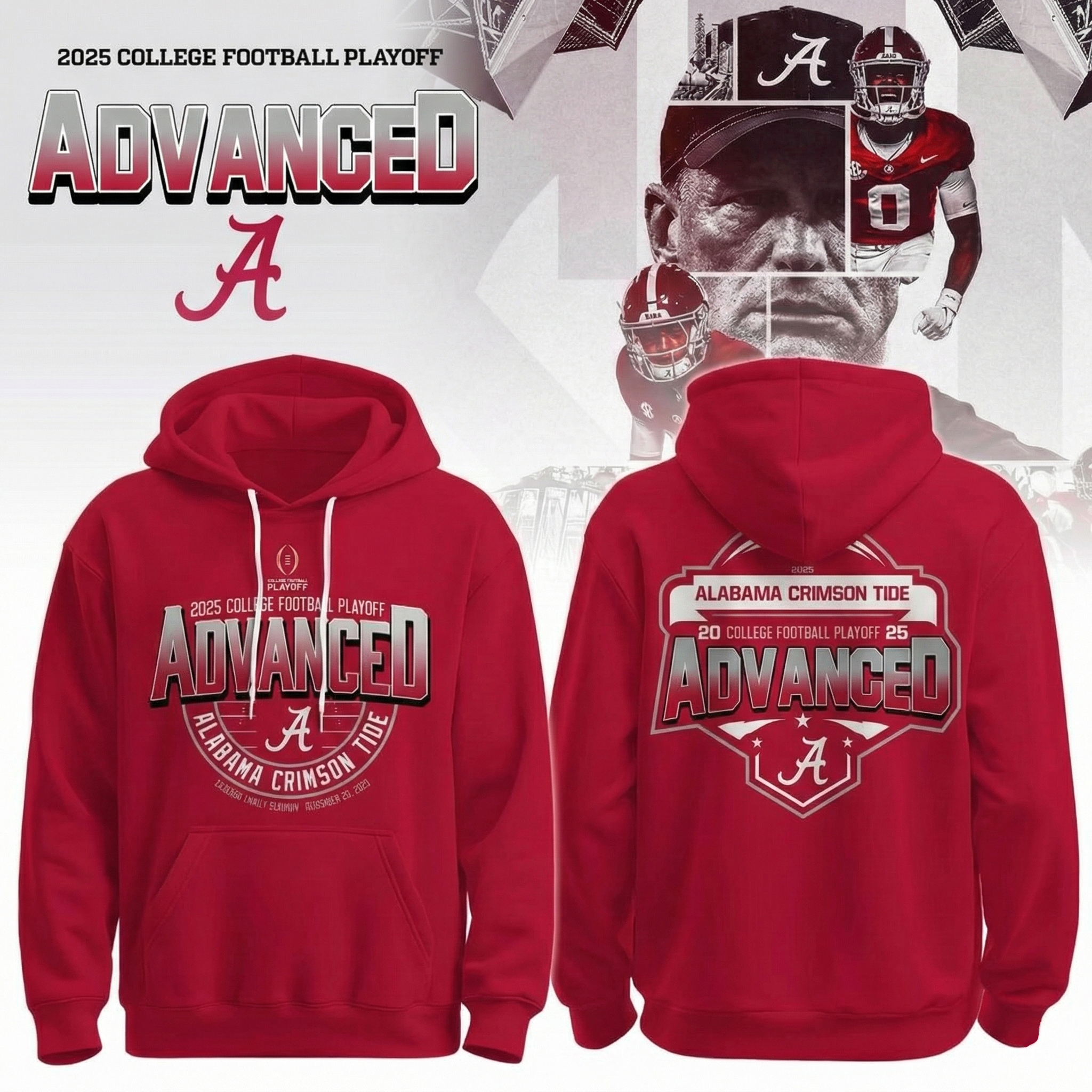 Alabama Crimson Tide 2025 College Football Playoff Hoodie Alabama Merchandise Best Gift For Football Fans