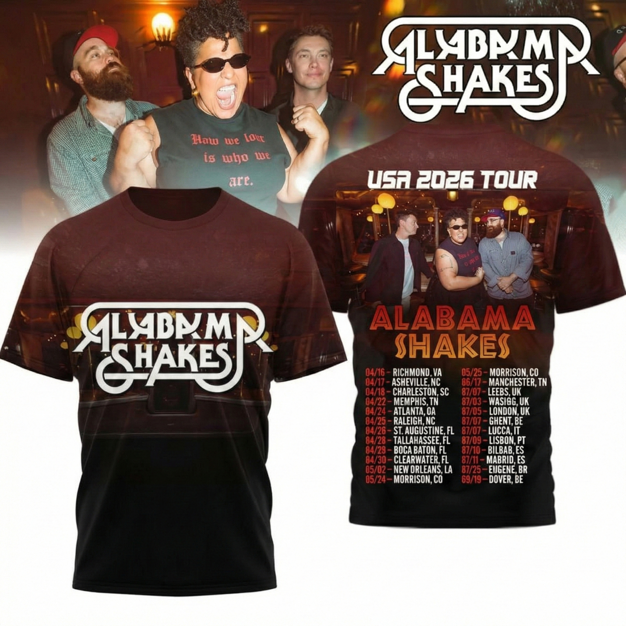 Alabama Shake USA Tour 2026 Schedule Celebrating T-Shirt Alabama Merch Unique Gift For Music Fans