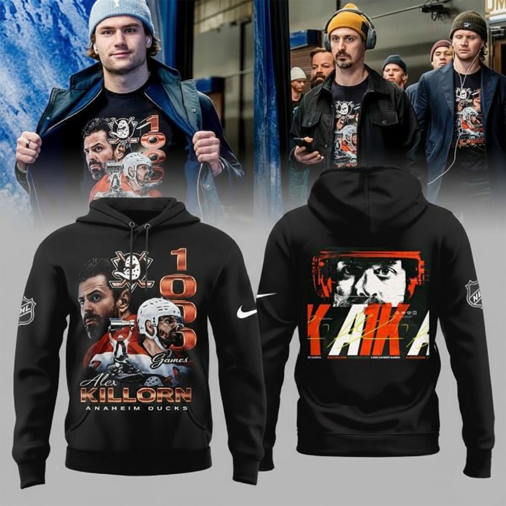 Anaheim Ducks Merch Alex Killorn 1000 Games A1K Celebration Hoodie Anaheim Ducks Apparel NHL Fans Gifts
