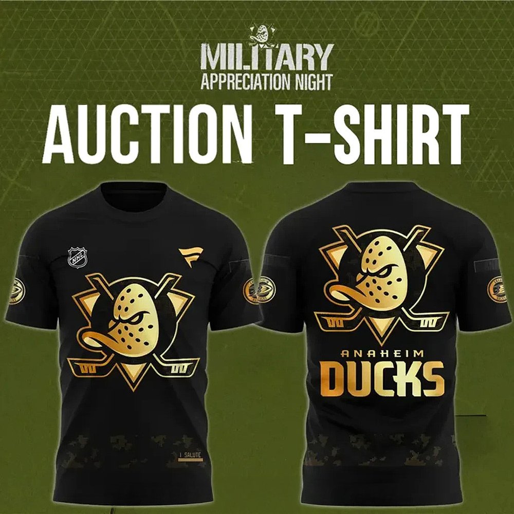 Anaheim Ducks Military Night 2025 T-Shirt Ducks Merch Best Gift For Hockey Fans