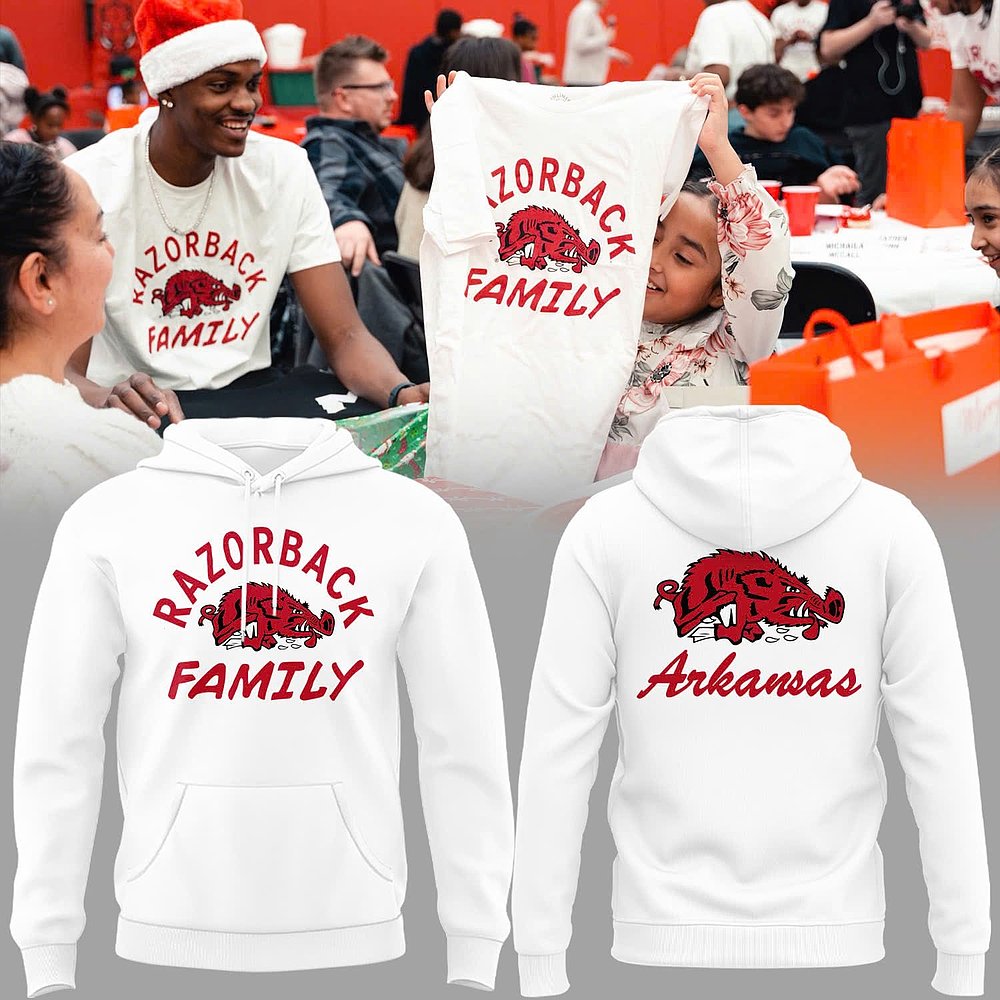 Arkansas Razorbacks Family 2026 White Hoodie