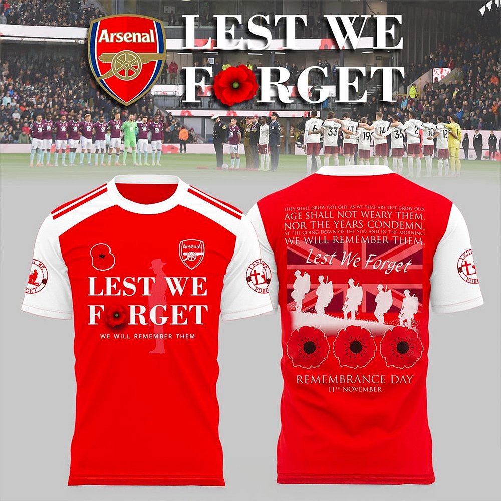 Arsenal FC Lest We Forget T-Shirt Gunners Merch Best Gift For Football Fans