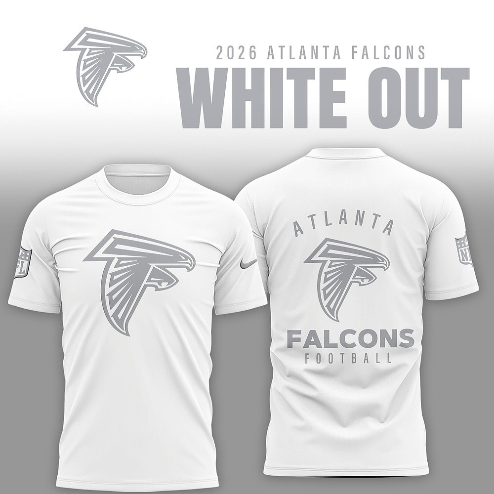 Atlanta Falcons 2026 Winter White Out T-Shirt NFL Football Apparel Best Gift For Football Fans