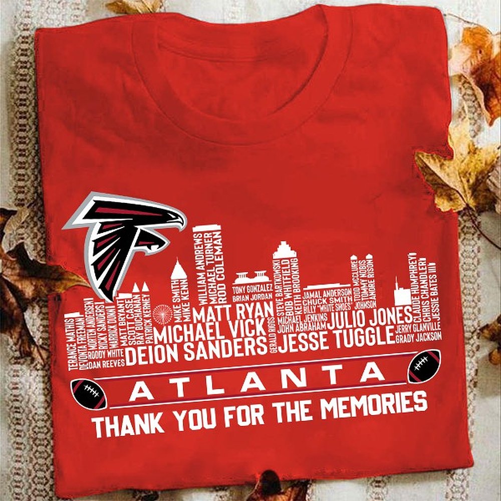 Atlanta Falcons Football T-Shirt Skyline Team Players Atlanta Falcons Apparel Best Gift For Football Fans