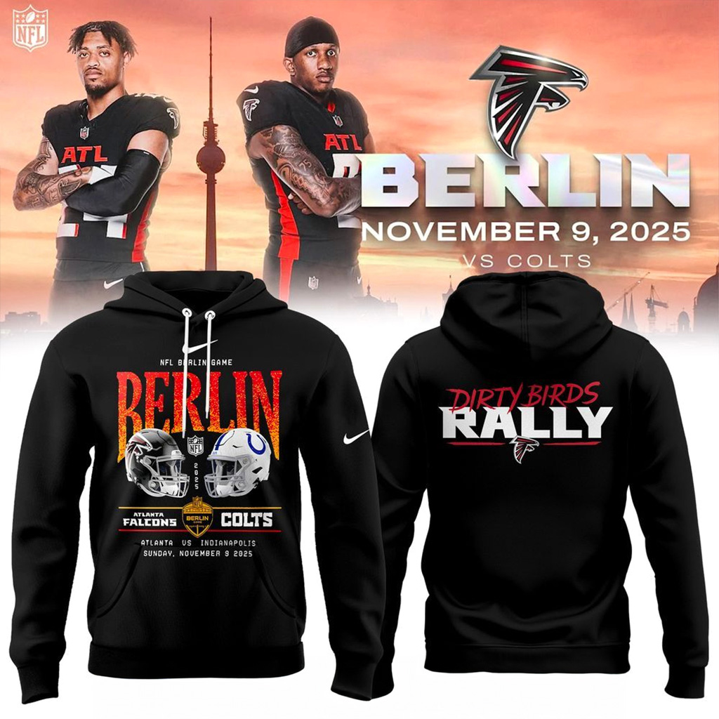 Atlanta Falcons Global Flight to Berlin 2025 Hoodie Atlanta Falcons Merch Gifts For Football Fan