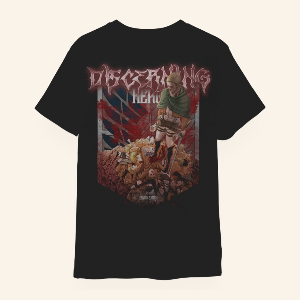 Attack On Titan Merch Erwin Smith Descending Hero T-Shirt For Manga Lovers