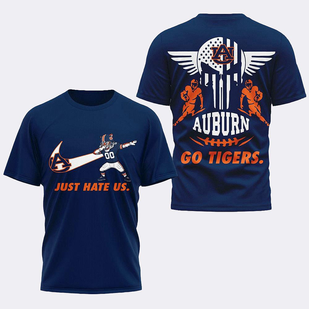 Auburn Tigers 2025 NCAA Just Hate Us T-Shirt Tigers Merch Best Gift For Football Fans