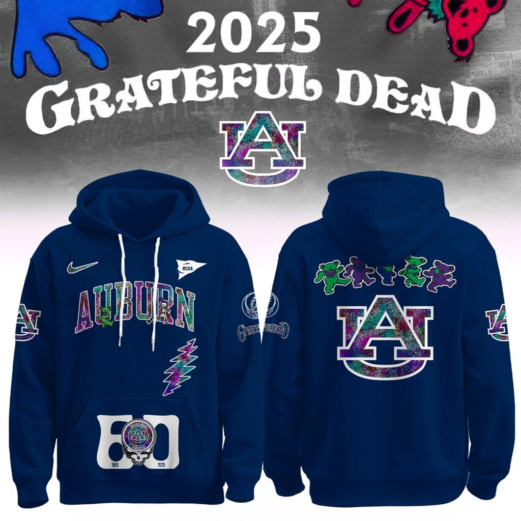 Auburn Tigers x Grateful Dead 60th 1965 2025 Hoodie Tigers Merch Christmas Presents For Dad