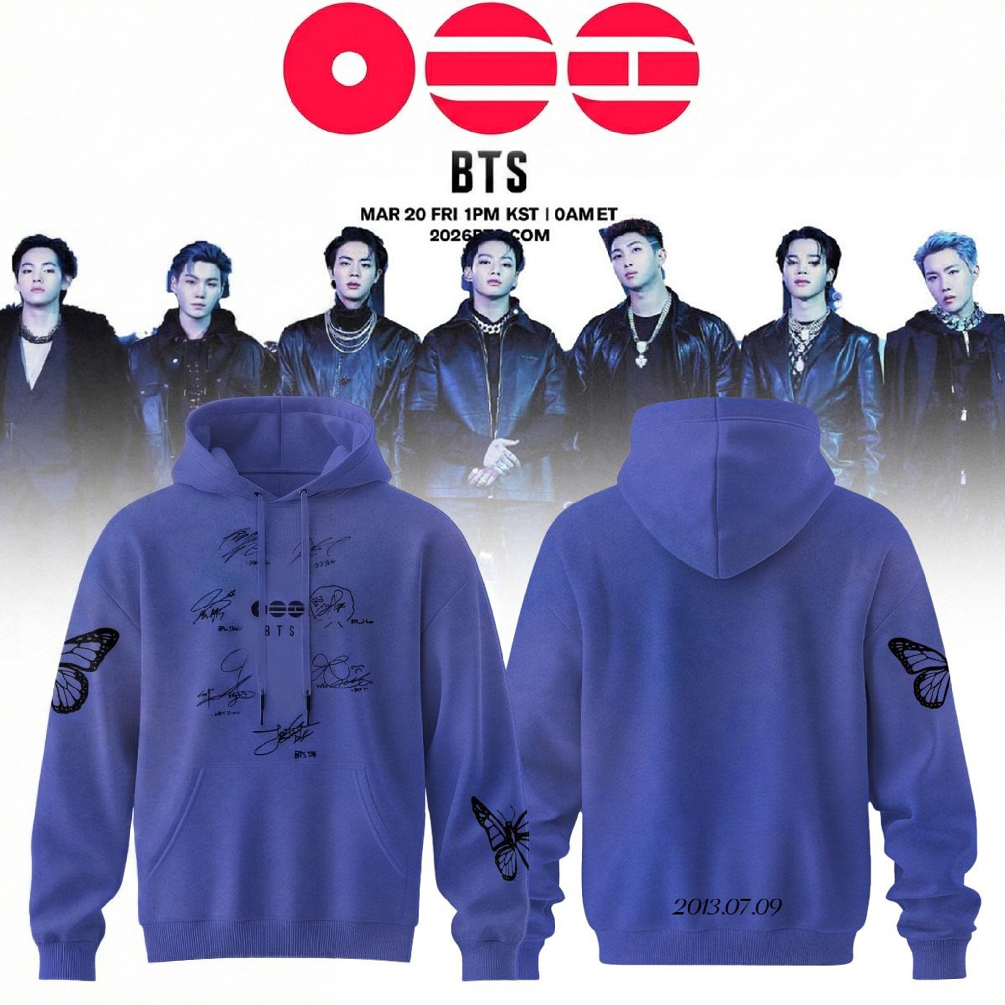 BTS The 5th Album Release World Tour Hoodie BTS Tour Merch Best Gift For Kpop Music Lovers