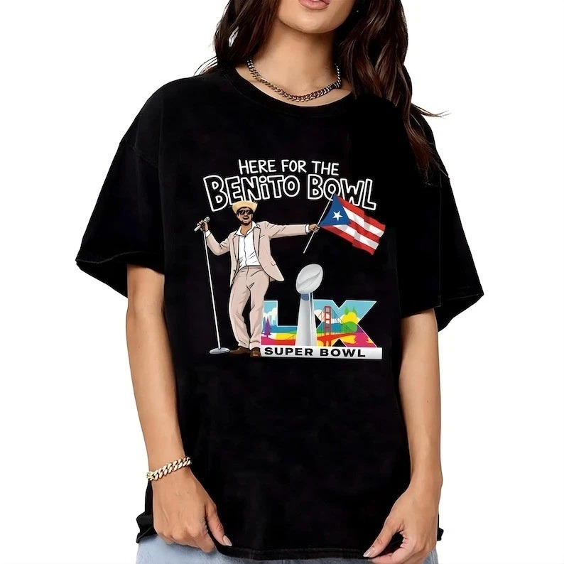 Bad Bunny Football Benito Bowl 2026 Halftime Show T-Shirt Best Gift For Music Fans