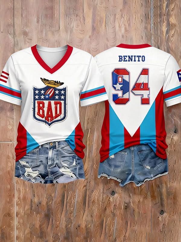 Bad Bunny Super Bowl 2026 Benito Bowl Number 94 V Neck Shirt Best Gift For Music Fans