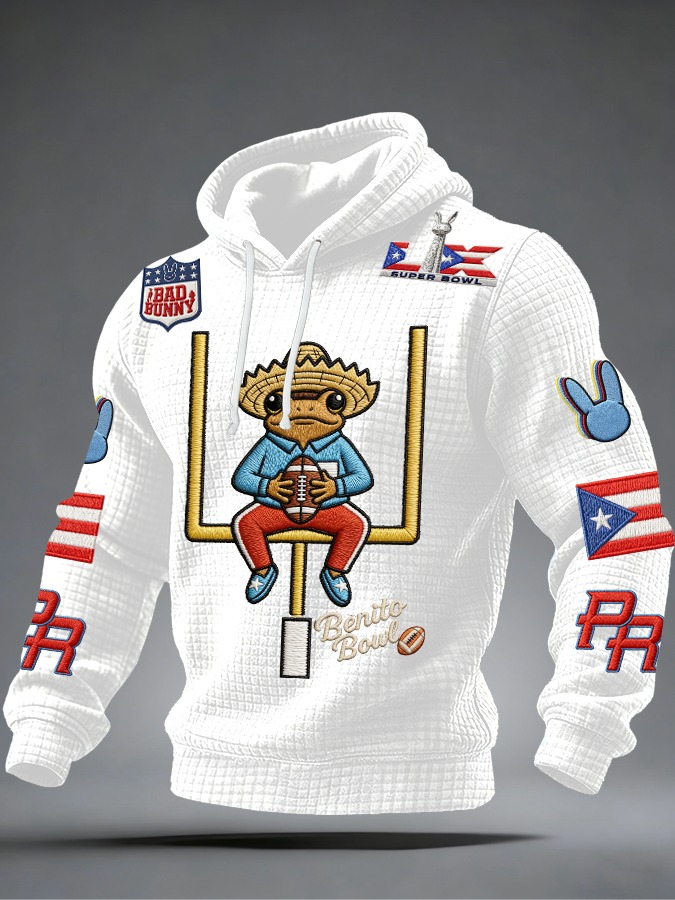 Bad Bunny Super Bowl Benito Bowl 2026 White Hoodie Best Gift For Music Fans