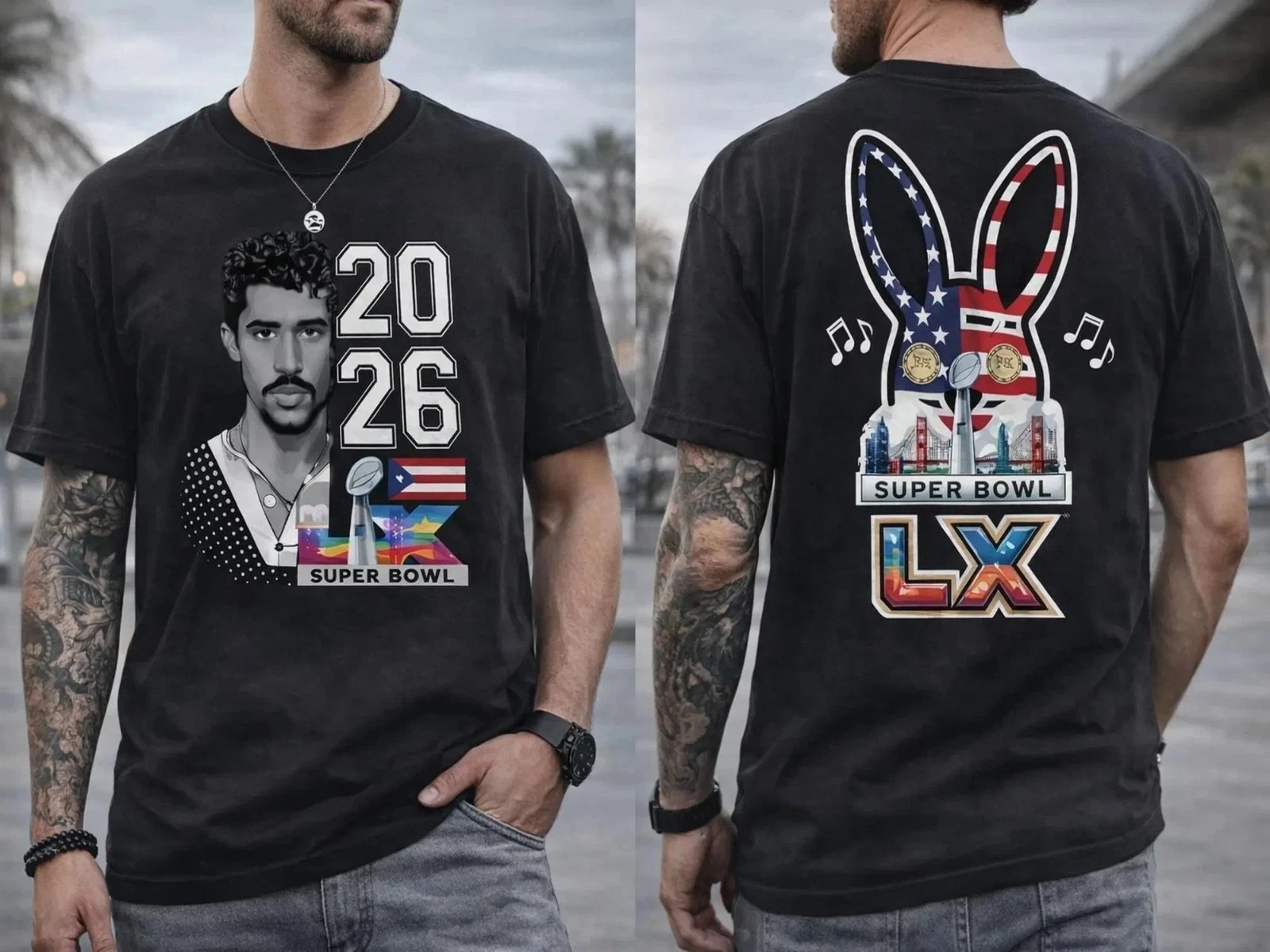Bad Bunny Super Bowl LX 2026 Puerto Rico Music T-Shirt Best Gift For Music Fans