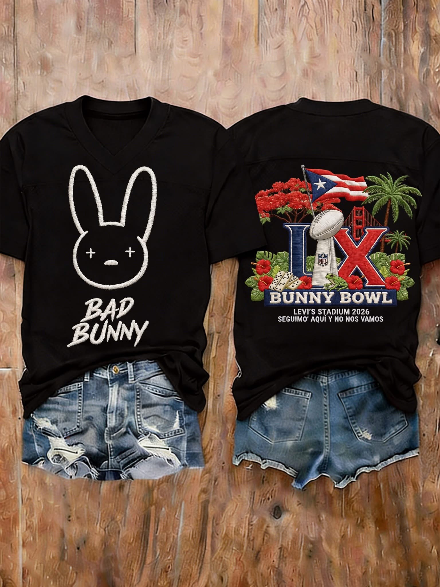 Bad Bunny Super Bowl Levi Stadium 2026 Black Womens Shirt Best Gift For Music Fans