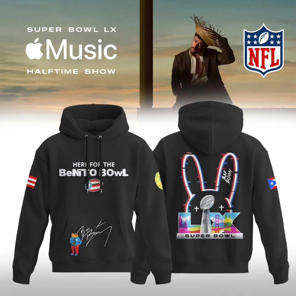 Bad Bunny Super Bowl Merch Benito Bowl 2026 Hoodie Best Gift For Music Fans