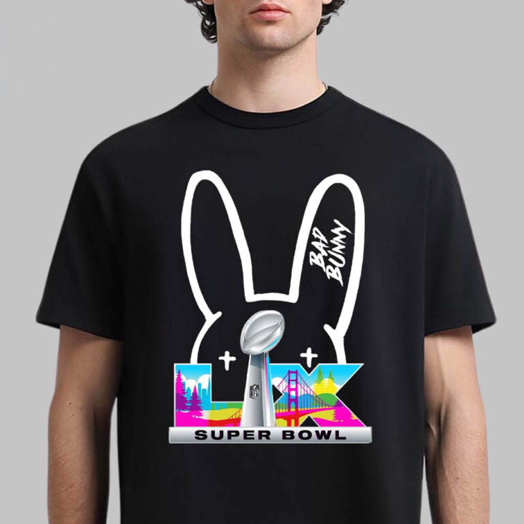 Bad Bunny X Super Bowl LIX Collab Logo T-Shirt Fan Merch For Son