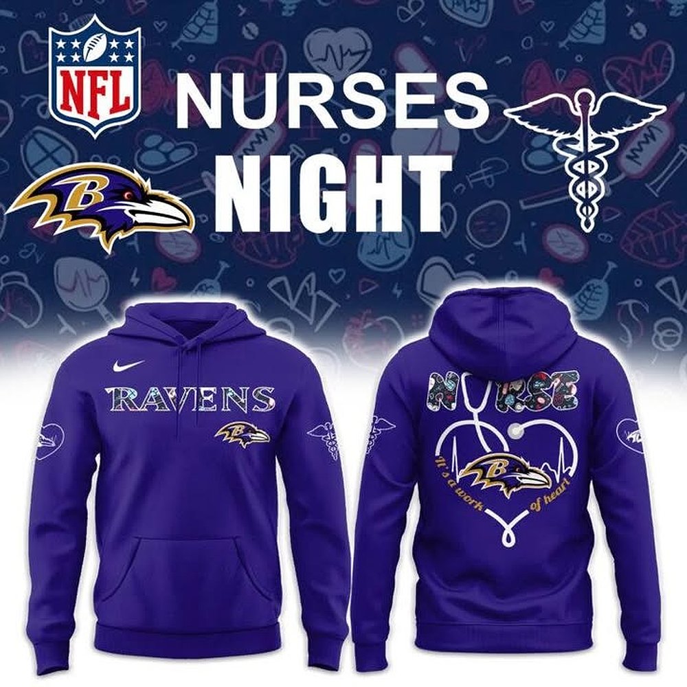 Baltimore Ravens Football Nurse Night 2026 Hoodie Official Ravens Apparel Best Gift For Football Fans