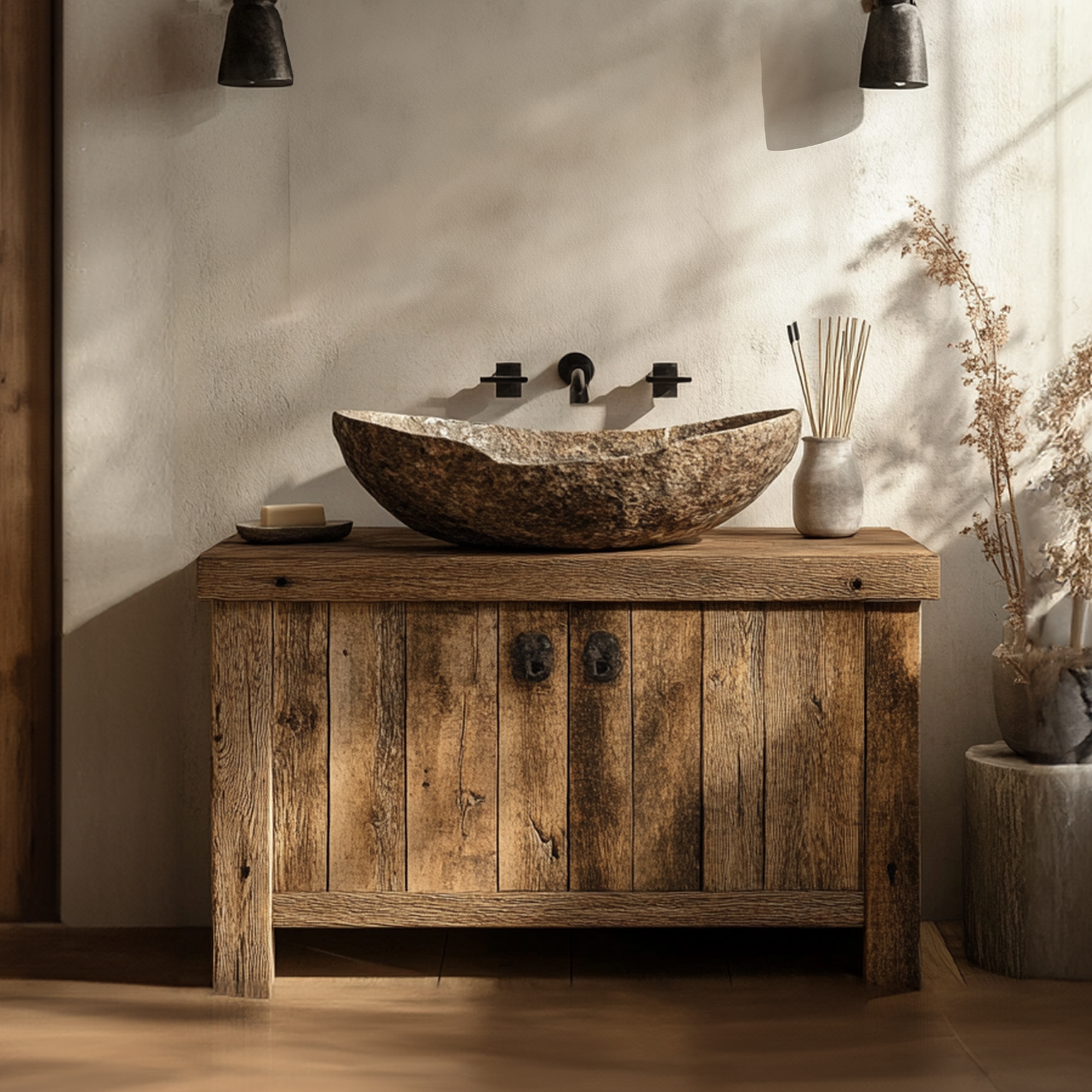 Bathroom Rustic Vanity Reclaimed Wood Home Decor Christmas Gift SINLBRV027