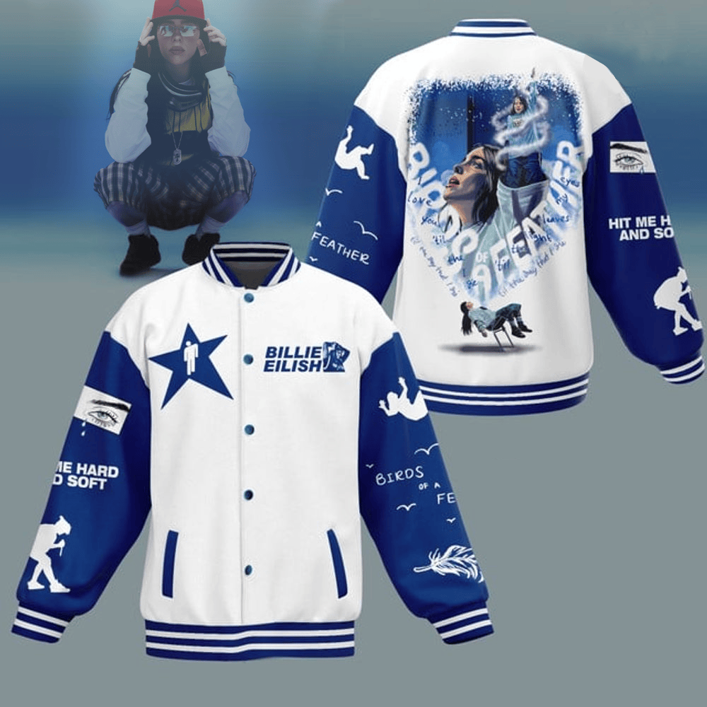 Billie Eilish Birds Of A Feather Varsity Jacket Billie Eilish Merch First Fathers Day Gift