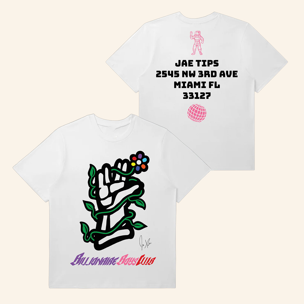 Billionaire Boys Club Merch Billionaire Boys Club X Jae Tips Jae Tips Flower Hands T-Shirt