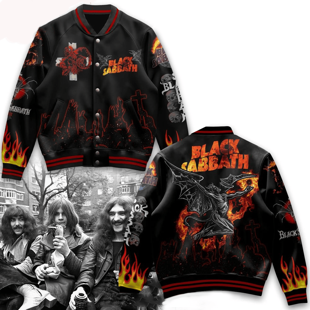 Black Sabbath Hellfire Varsity Jacket Best Father's Day Gifts