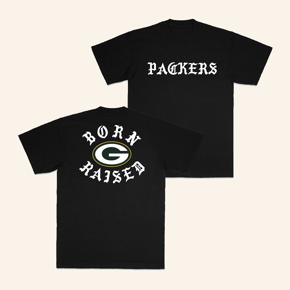 Born X Raised Green Bay Packers Fine Line T-Shirt Packers Merch Best Gift For Football Fans