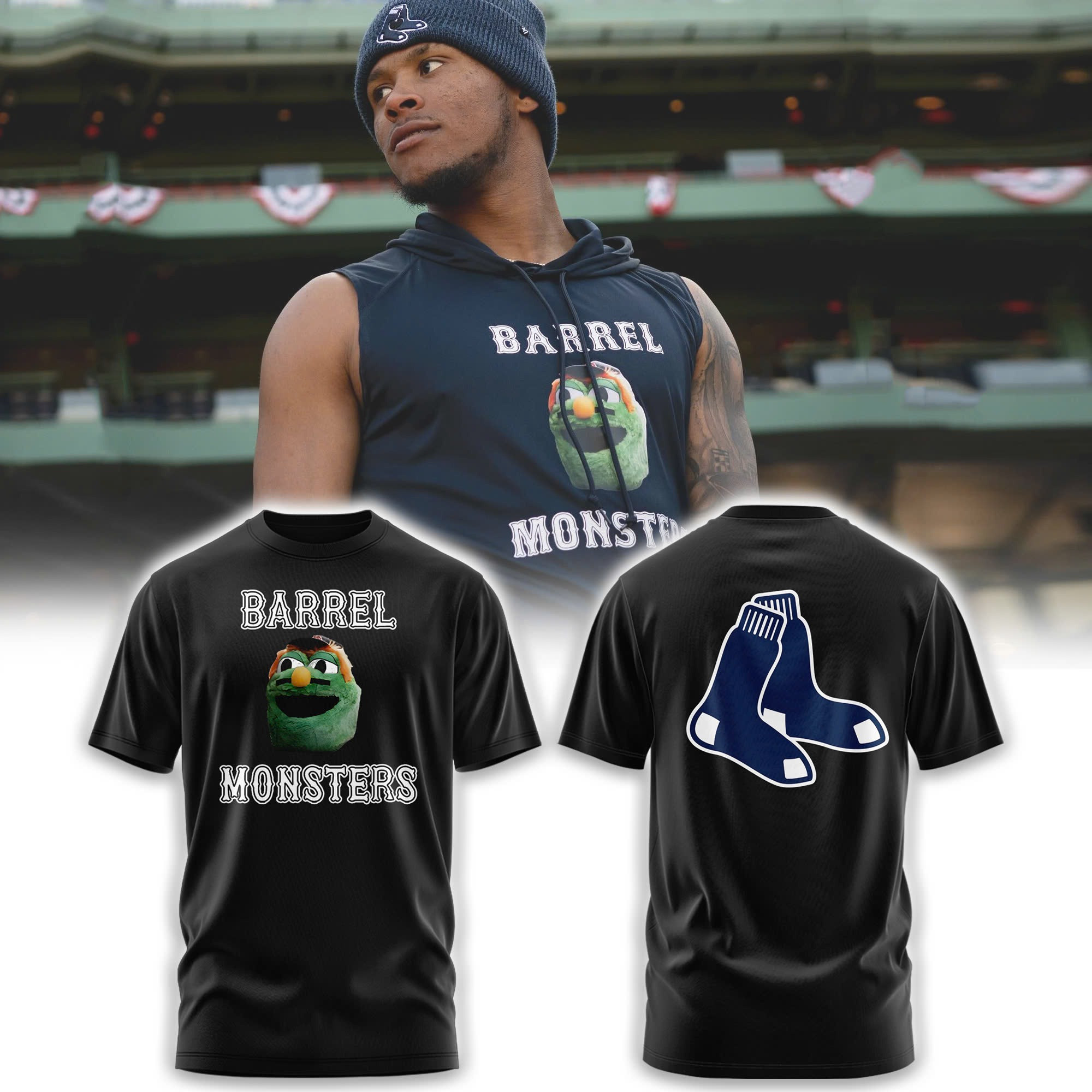 Boston Red Sox Barrel Monsters T-Shirt Gifts For Boston Red Sox Fans Baseball Lovers