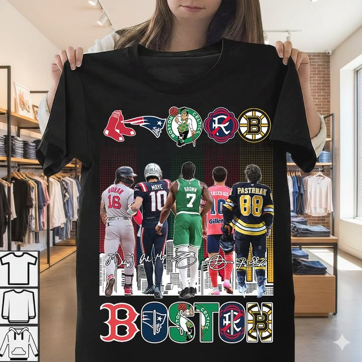 Boston Sports Teams Celtics Bruins Patriots Red Sox Player Tribute T-Shirt Best Gift For Sports Fans