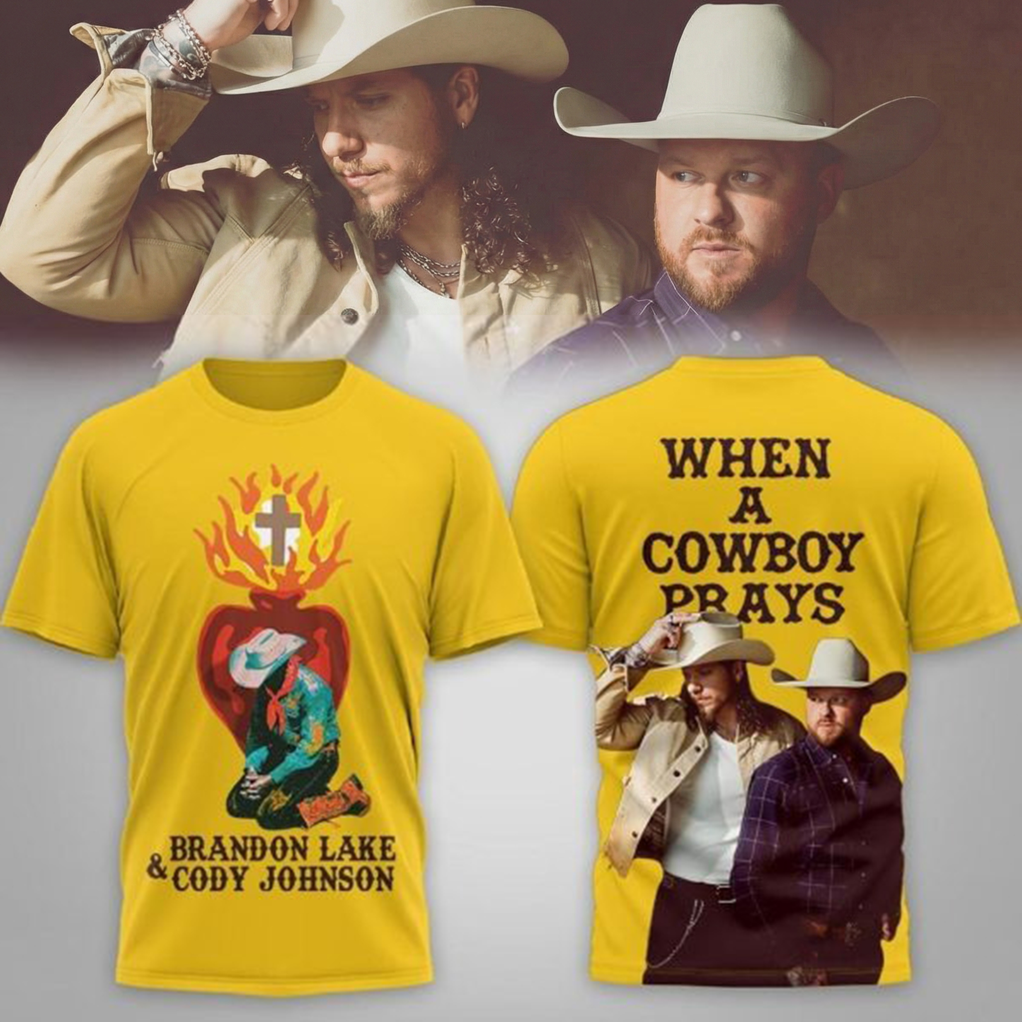 Brandon Lake Cody Johnson When A Cowboy Prays 2026 T-Shirt Country Merch Best Gift For Music Fans