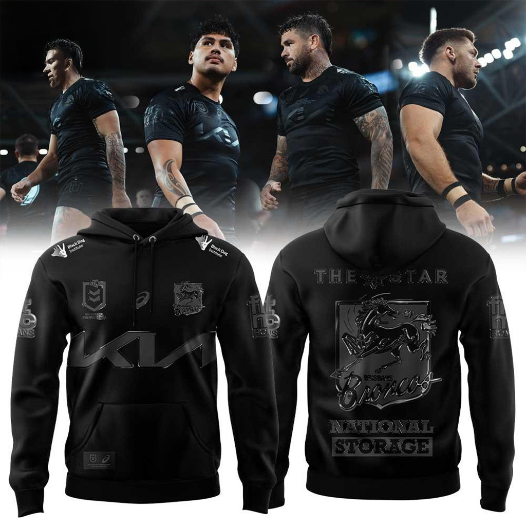 Brisbane Broncos 2025 Black Hoodie Brisbane Broncos Merch Gifts For Fans