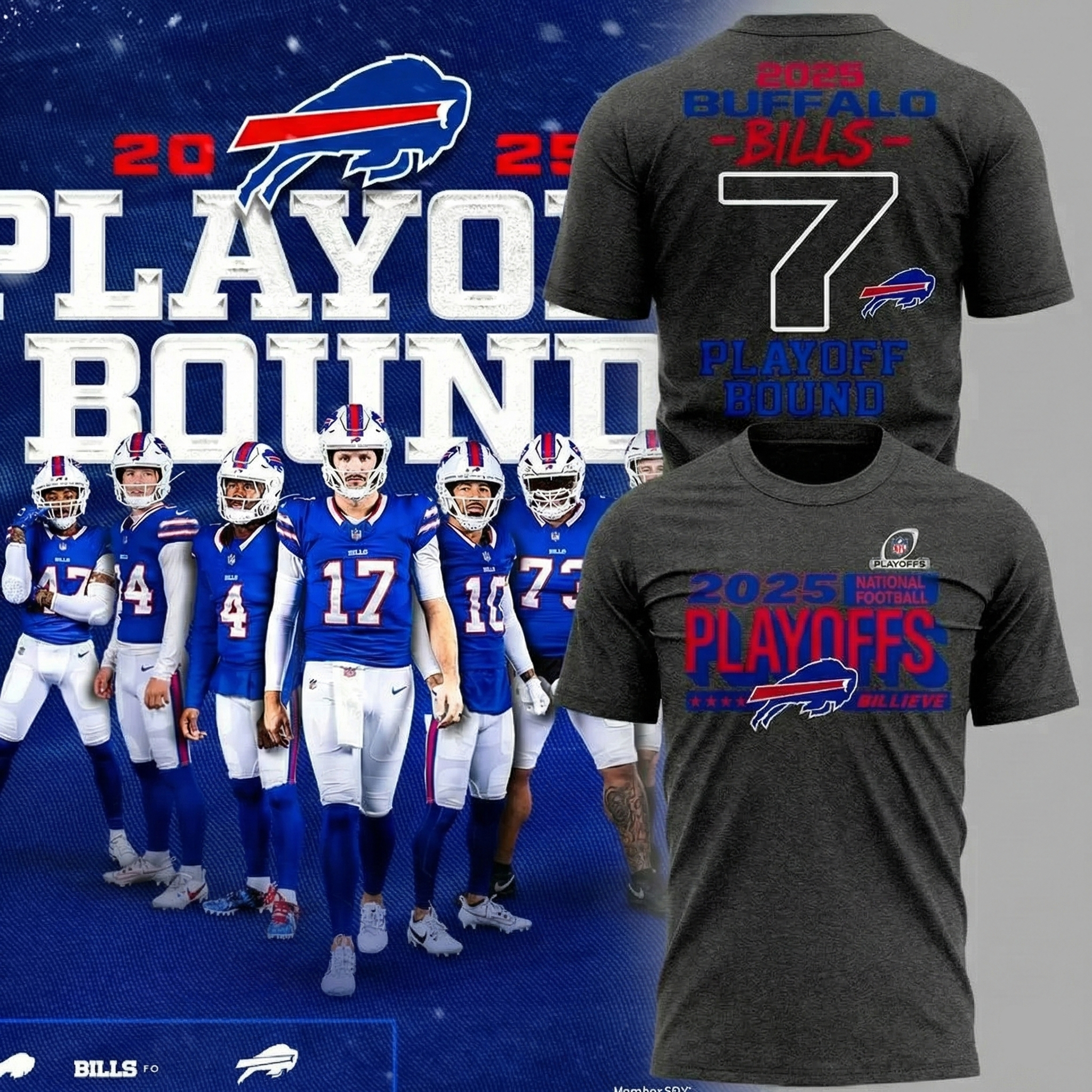 Buffalo Bills 2025 NFL Playoffs T-Shirt Bills Merch Best Gift For Football Fans