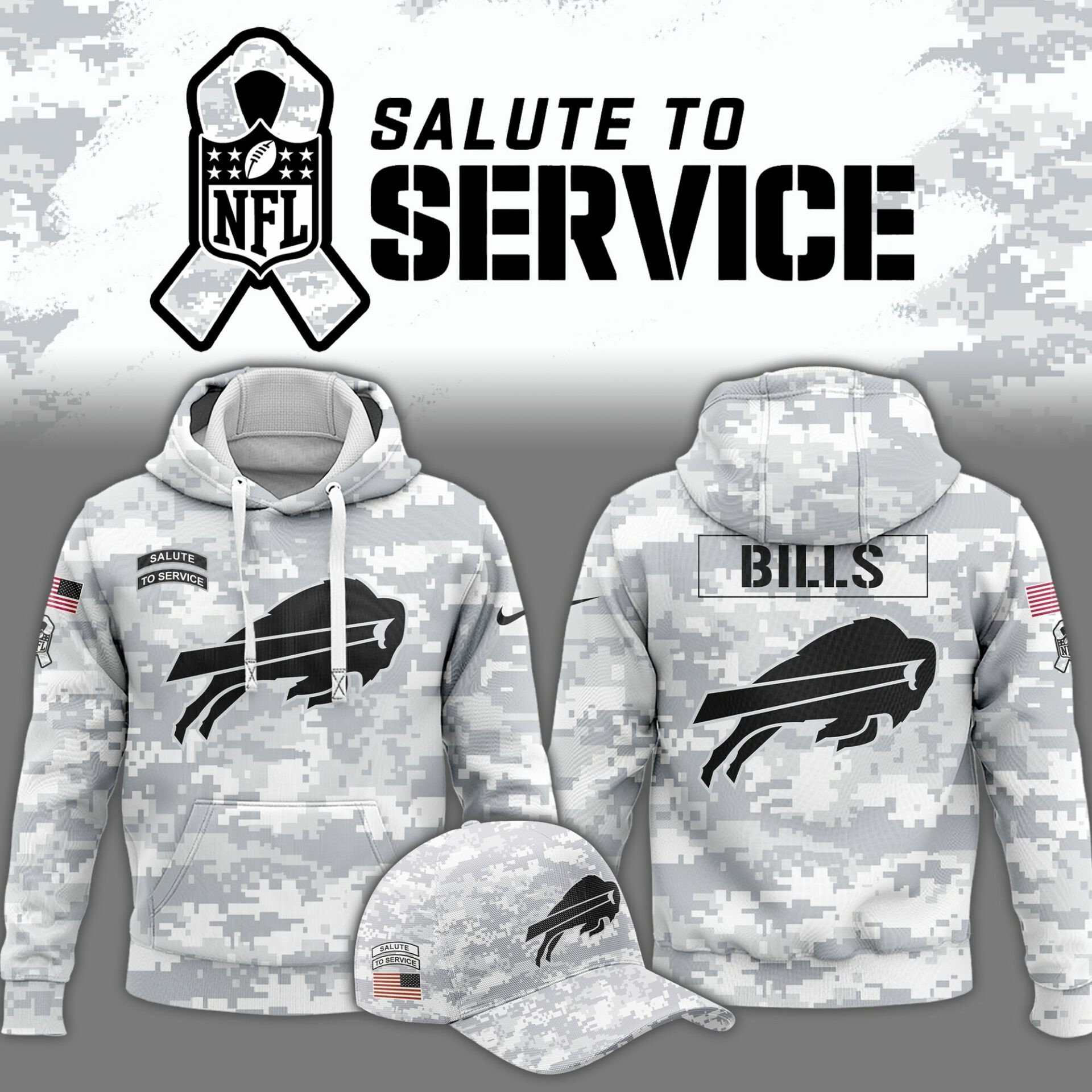 Buffalo Bills Camo Hoodie Presents For Football Fans