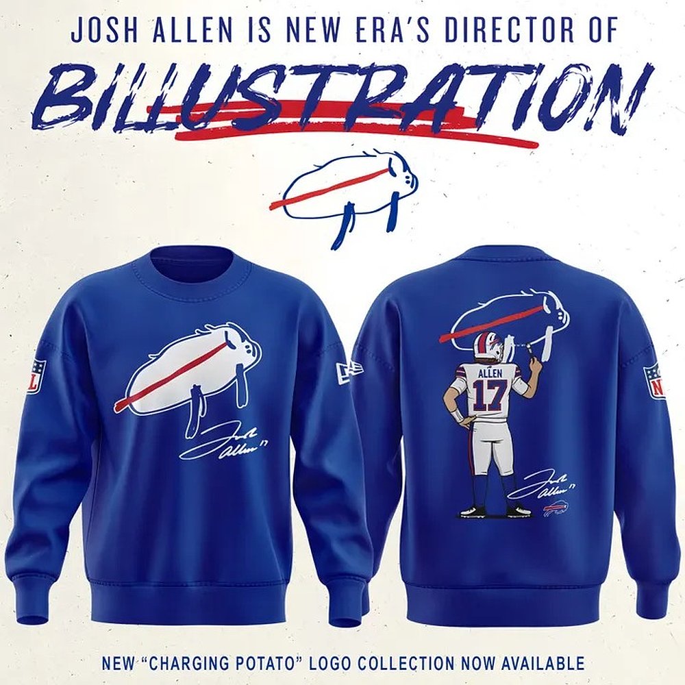 Buffalo Bills Football Charging Potato Logo Signature Royal Sweatshirt Best Gift For Football Fans