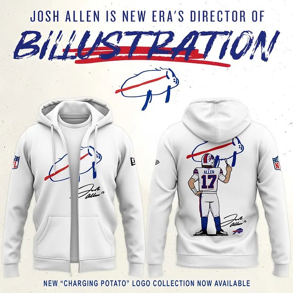 Buffalo Bills Football Charging Potato Logo Signature Zip Hoodie Best Gift For Football Fans