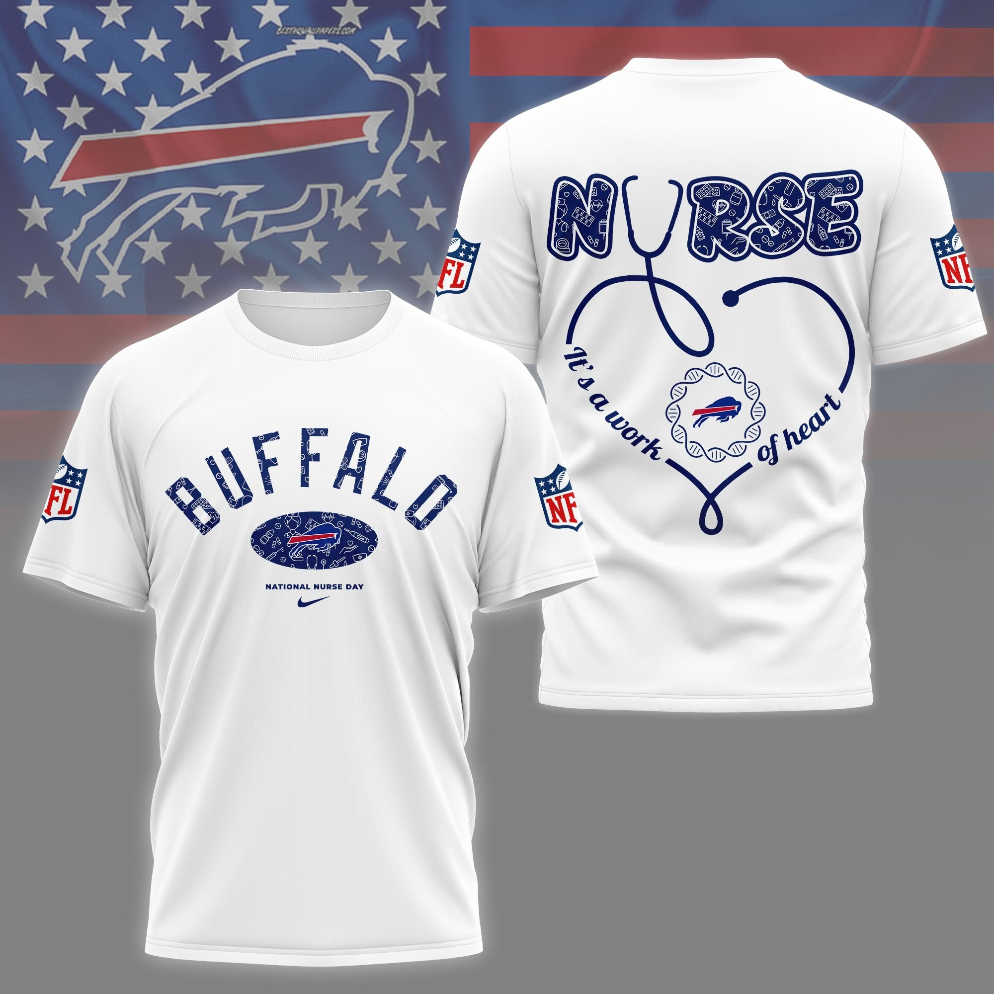 Buffalo Bills Nurses Night T-Shirt Honor Nurse Day Best Gift For Football Fans