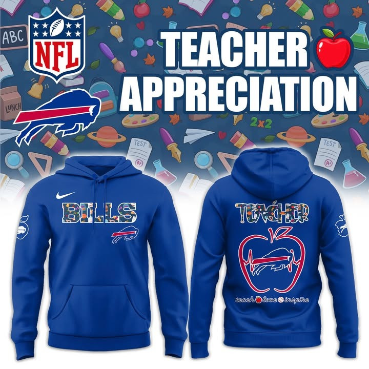 Buffalo Bills Teacher Appreciation Night Hoodie Teach Love Inspire Best Bills Fan Gifts